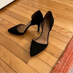 Madewell faux suede d’orsay heels